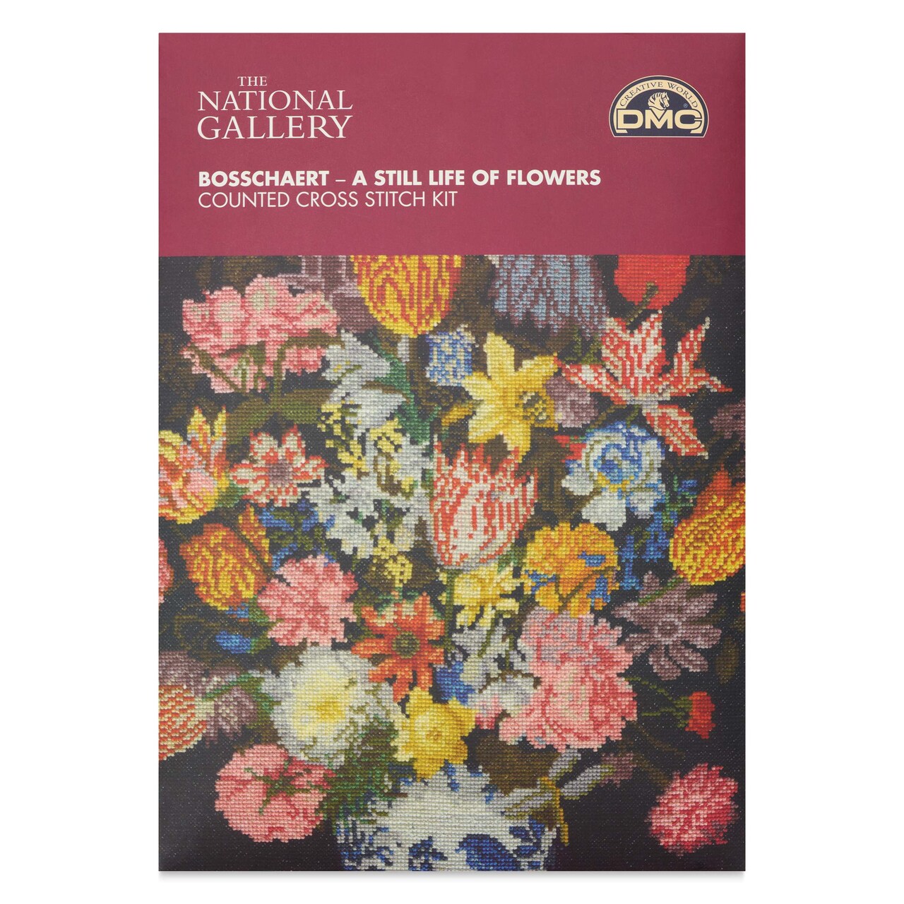 DMC The Museum Collection Cross Stitch Kit - “A Still Life of Flowers” by Ambrosius Bosschaert, The National Gallery